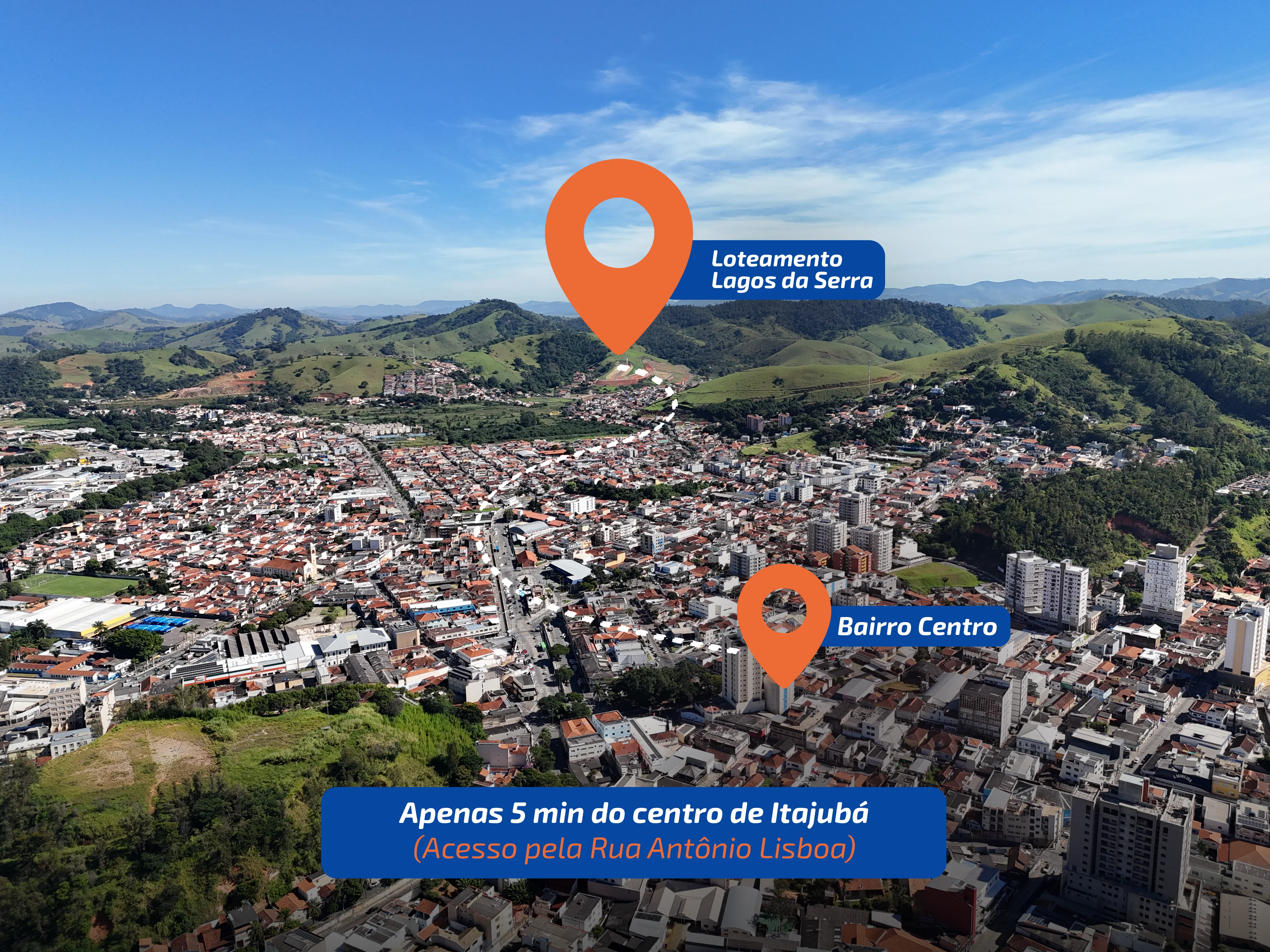 Vista aérea do loteamento